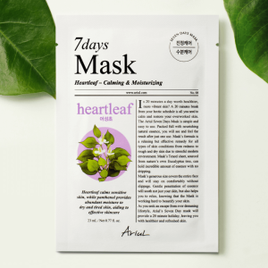 Masca Ariul 7Days PLUS Heartleaf + P (Panthenol), Hidratare și Calmare Rapida, Cosmetice coreene naturale, 23ml